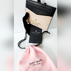 Kate Spade STACI Small Card Wallet in Warm Beige Black Multi NWT!